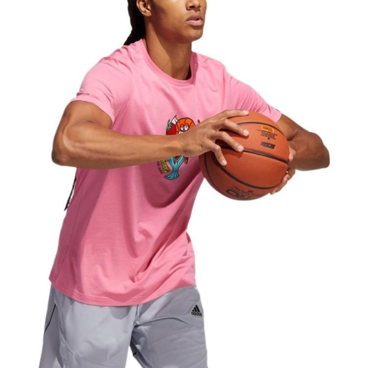 Adidas Set in Sleeve T Shirt Men's Pink HB5482