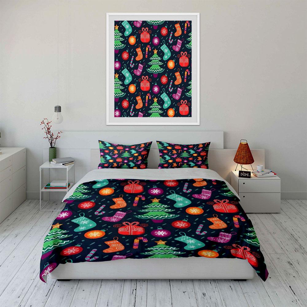 "Whimsical Christmas Wonderland" Bedding sets Duvet covers Pillowcases(1* Duvet Cover 2* Pillowcases without duvet insert)