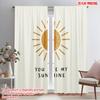 2pcs 2D Flat Printing Party Curtains Golden Sunbeams Quote Fabric Without Electricity Festive Wall Decor Use for Holiday Family