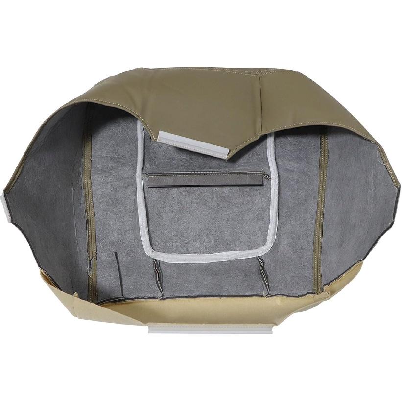 SecosAutoparts Driver Side Bottom Replacement Leather Seat Cover Parchment Tan Compatible with Ford F250 F350 F450 F550 Lariat 2001