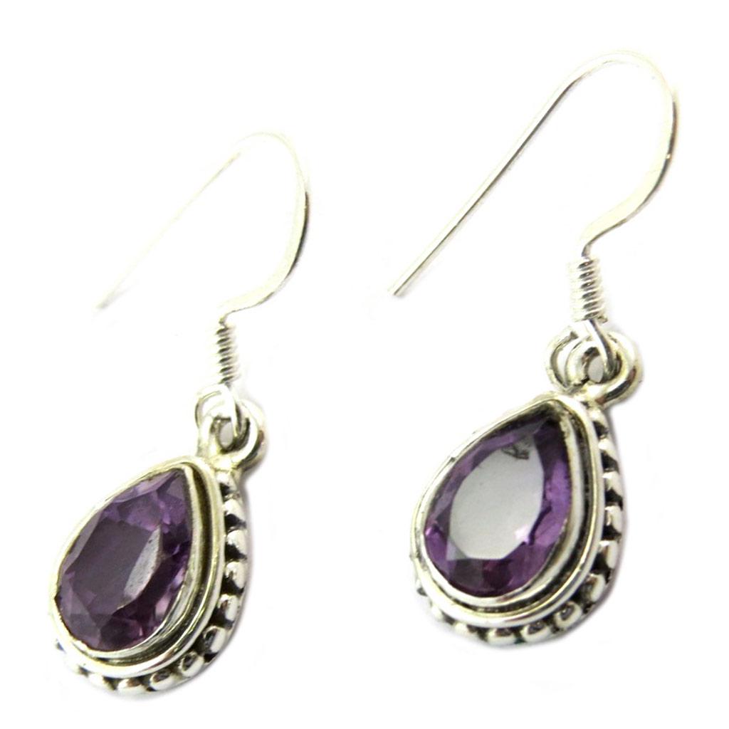 Les Trésors De Lily [P3786] - Silver 'Heaven' Amethyst Earrings - 10x9 Mm