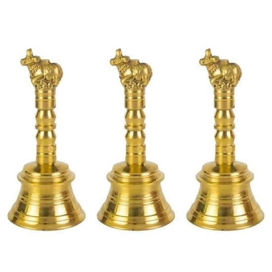 Храмовый священный колокол из латуни - Ом Маленький Гханти для украшения домашней пуджи комнаты Васту Антикварный декоративный предмет, удача