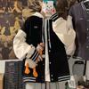 Casual Thin Patchwork Bomber Jacket Women Streetwear BF  Spring Jacket Student Loose Retro Baseball