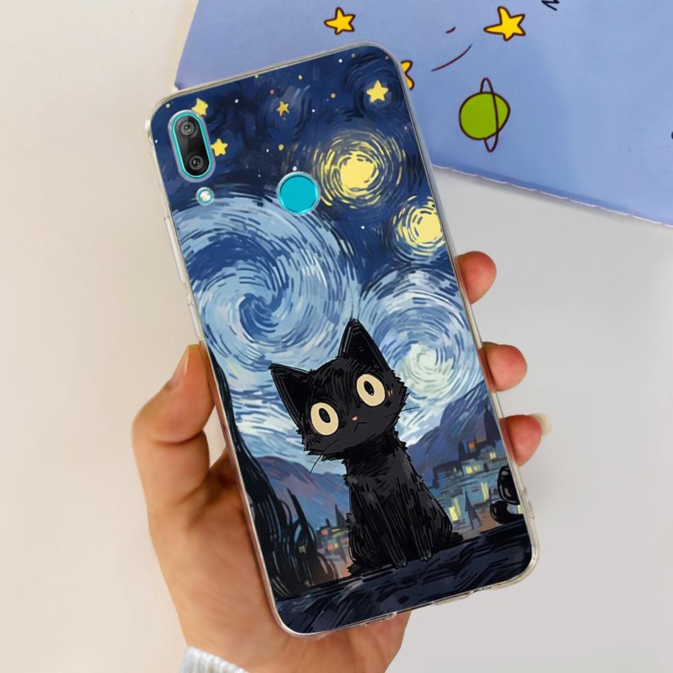 Чехол для телефона Huawei Y7 2019 Huawei Y7 Prime Pro (2019) DUB-LX1 LX2 LX3 Милый Пандa Цветочный Узор Мягкий Силикон ТПУ Чехлы