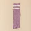 1 Pairs Women Five Finger Socks Cotton Black White Striped Middle Tube Toe-Split Socks Girls' Outdoor Socks Four Seasons