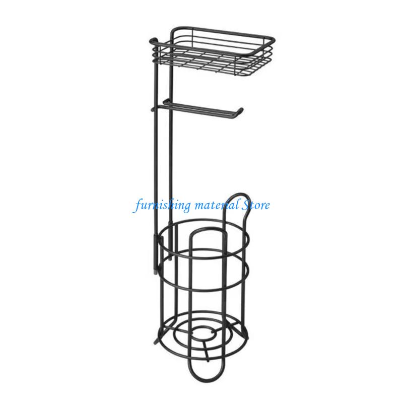 Y5GD Upgrades Iron Toilet Paper Rack Freestanding Toilet Paper Stand Simple Design Tissue Stand Perfect for Small Bathrooms