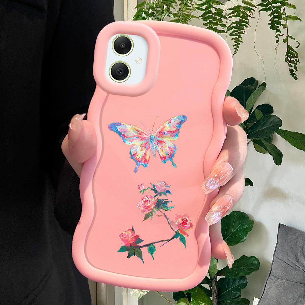 Мягкий чехол для телефона Roses Butterfly для Samsung Galaxy A52 A73 A12 A11 S24 Ultra 5G S23 S22 S21 S20 FE Wave Edge, противоударный защитный резиновый чехол