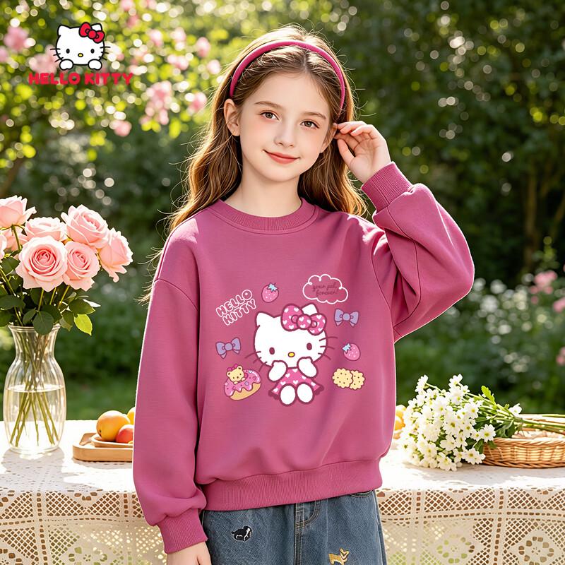 Hello Kitty Повседневная толстовка с круглым вырезом для девочек - Осенняя коллекция