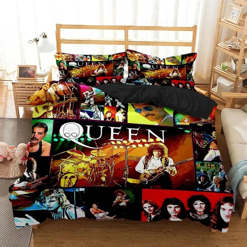3D Печать QUEEN Рок-группа Комплект постельного белья Двуспальный Полуторный King Пододеяльник Одеяло Наволочка Для Мальчиков Девочек Взрослых Спальни