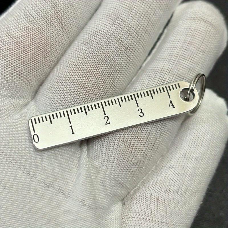 5 шт. Мини-линейка из нержавеющей стали с брелоком, Портативный измерительный инструмент, Белый, для офисных и школьных принадлежностей