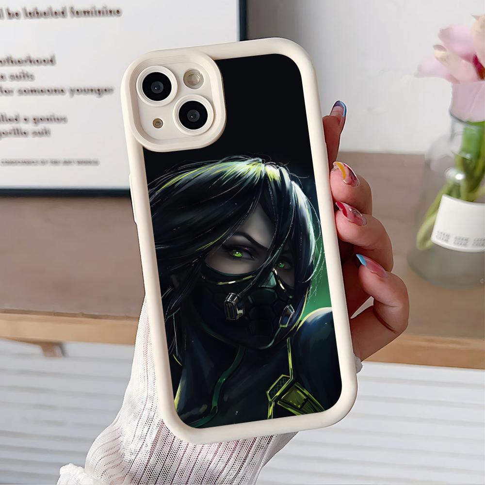 Valo Viper Phone Case for iPhone 17 16 15 14 13 12 11 Air Pro Max Plus White Soft TPU Shockproof Cover