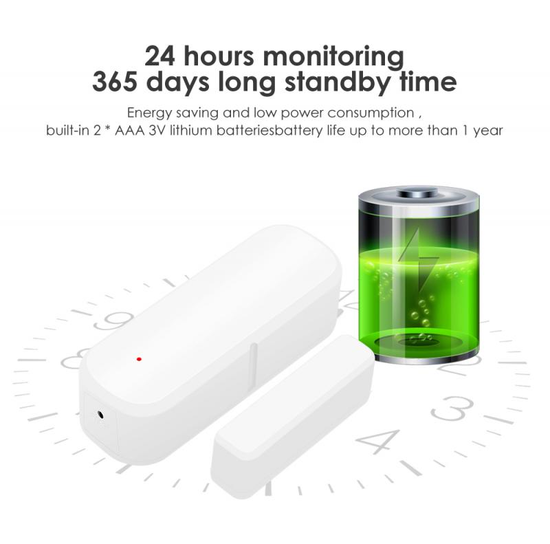 Tuya WiFi Smart Door Sensor Wireless Magnetic Sensor Door Window Open Closed Detectors Автоматизация Домашняя безопасность через Alexa Home