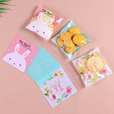 100 шт. 14x14+3 см мультяшные животные цветы кружева печатные пластиковые пакеты печенье закуски выпечка самоклеящаяся упаковка