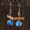 Textured Wood Beads Earring Drop Chinese Vintage Eardrop Unique Tie-Dye Earrings  Women