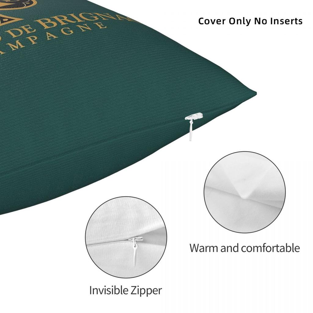 Armand De Brignac Champagne Square Pillowcase Polyester Linen Velvet Printed Zip Decorative Throw Pillow Case Room 18"