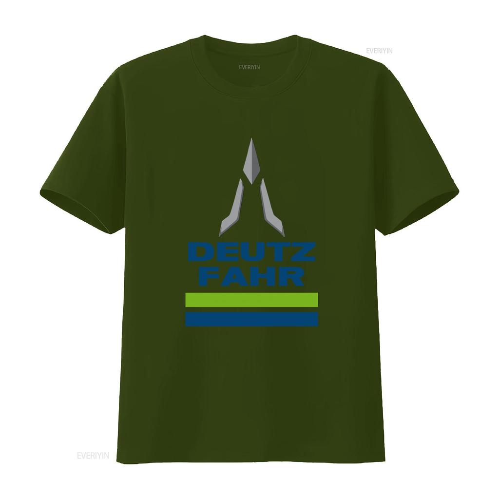 Deutz Fahr Logo Print T Shirt for Men Stylish and Comfortable vintage Washed graphic Slightly Unisex Versatile homme Casual
