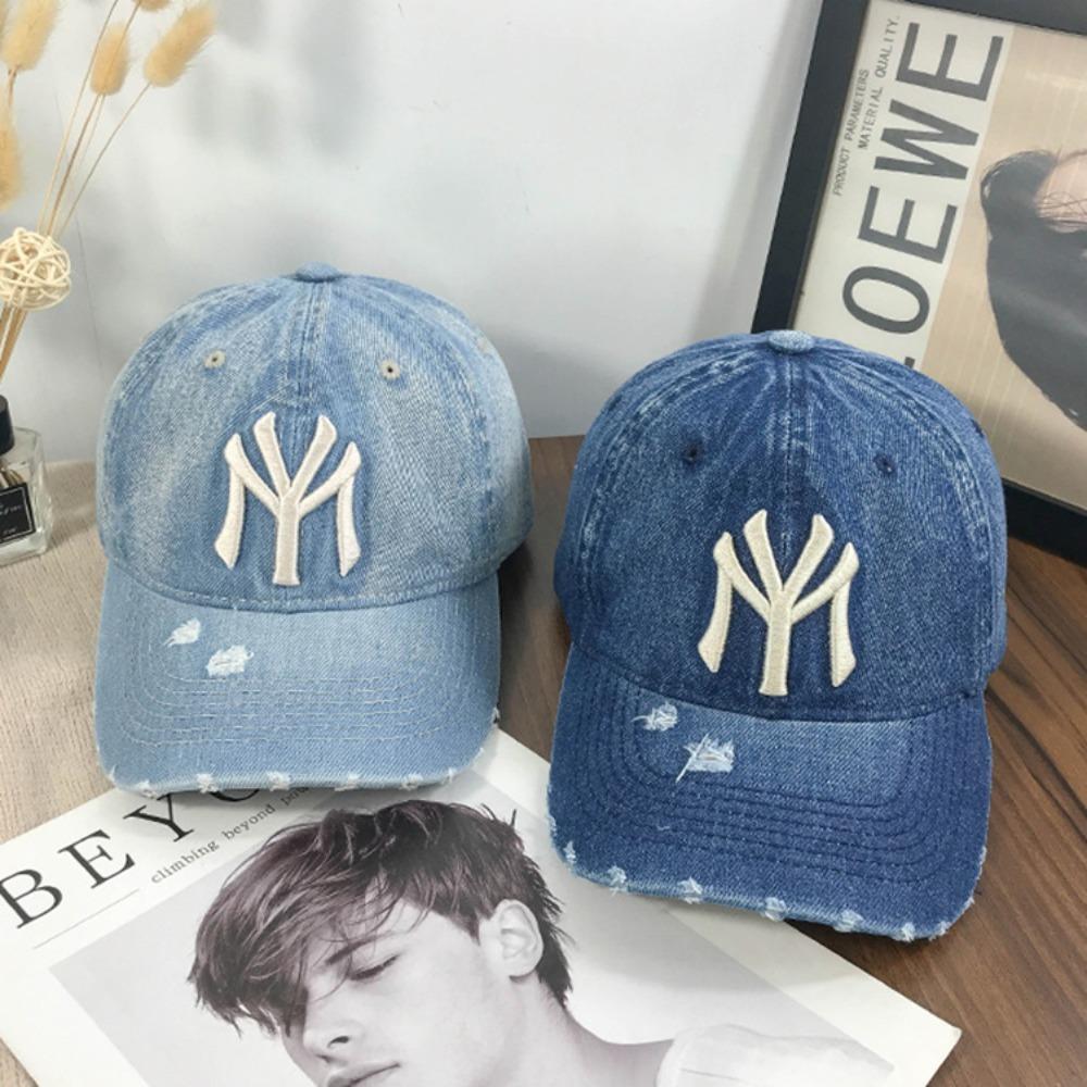 New Denim Fabric Washed Denim Baseball Cap Non Fading Washable Cowboy Baseball Cap Soft Breathable Soft Top Sunshade Hat