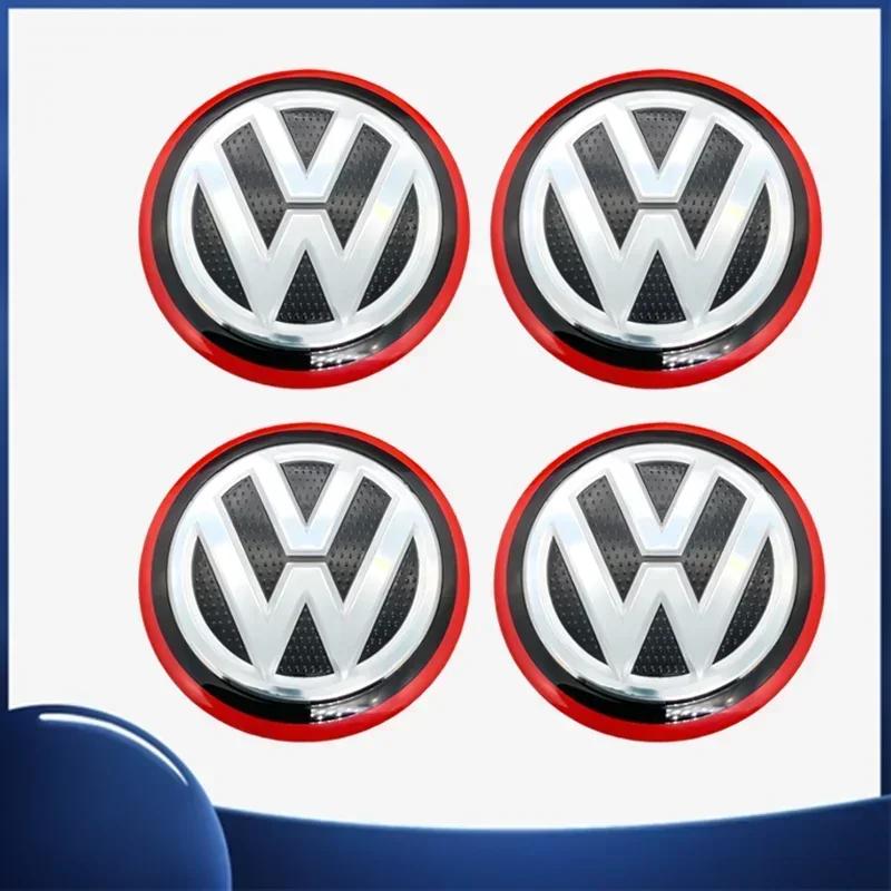 FD08-4pcs 56mm Car Wheel Center Sticker for Volkswagen ABT Golf 5 6 Polo Passat Tiguan CC Bettle Bora Touran MK4 Scirocco Santana