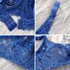 Sexy Women Push Up Underwire Lace Bra Set Ultra Thin Sheer Underwear Bikini Bra Panty Set Comfortable Sleep Underwear