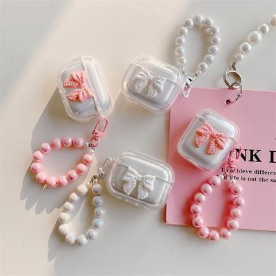 Новый чехол для наушников Pearl Bow с браслетом для Apple AirPods 1 2 3 4 Pro