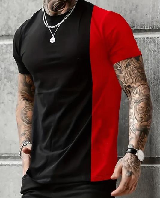 26. New popular casual and comfortable short-sleeve T-shirt, 3D printing technology, suitable for layering and outerwear, loose striped short-sleeve
