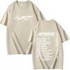 Ateez album 2025 The World tour 100Cotton In Your Fantasy Fan support Print Tshirt Women Unisex Clothes Y2K Short Sleeve Tee Tops