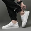 Брендовые повседневные однотонные мужские белые туфли из натуральной кожи, роскошные кроссовки, мужские туфли на плоской подошве, дышащие, модные мужские туфли из натуральной кожи