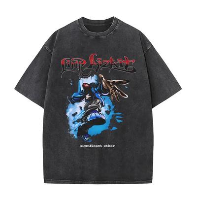 Винтажная футболка с графикой Limp Bizkit, мужская/женская, хип-хоп, повседневная, оверсайз, с коротким рукавом, унисекс, уличная одежда#Цвет(10)