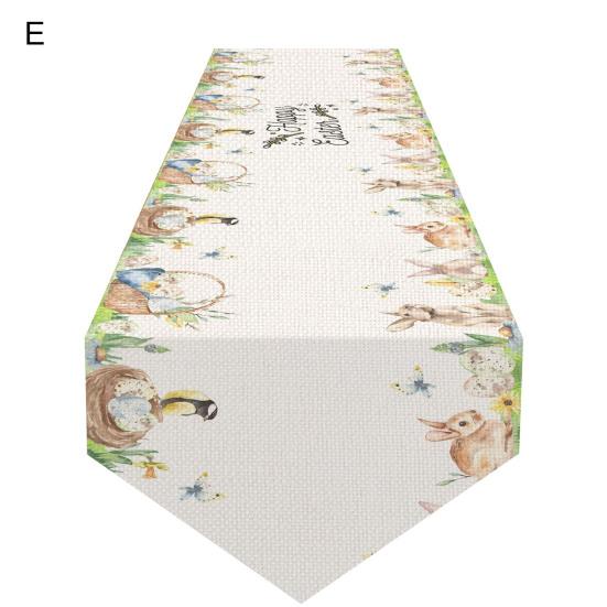 Настольный бегун Цифровая печать Удобный сенсорный праздничный узор Пятностойкая текстура Украшение Милый кролик Пасхальная скатерть Кухонные аксессуары