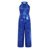 Children Sequin Jazz Ballet Dance Performance Costume Prom Party Playsuit Wide Leg Pants Fancy Dress-up Bodysuit