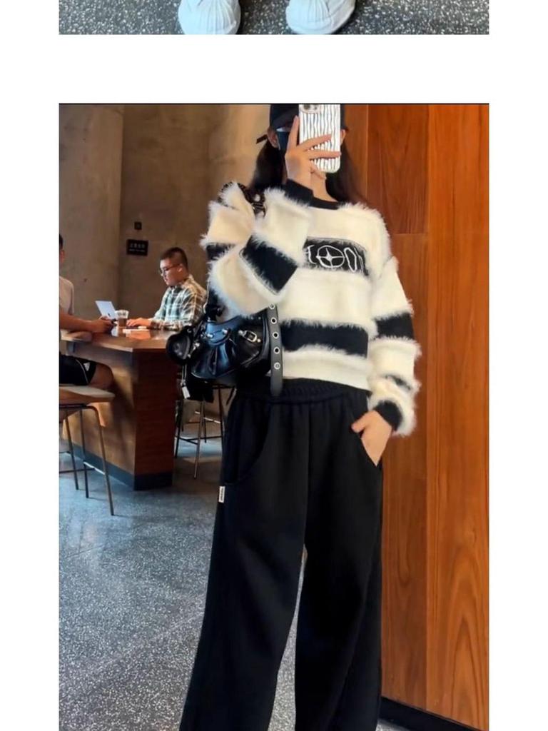 Scimitar Women's Fleece Lined Wide Leg Sweatpants - Autumn Winter Casual Sports Pants