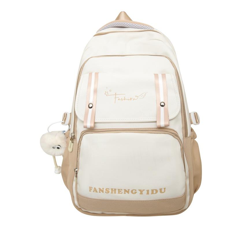 Schoolbag Korean large-capacity student backpack junior high school students contrasting colors niche design trend casual versatile schoolbag women