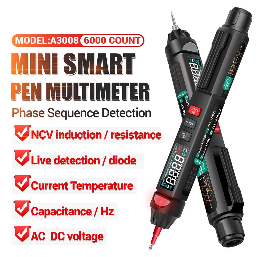 1Pack A3007 A3008 Digital Multimeter Auto Intelligent Sensor Pen Tester