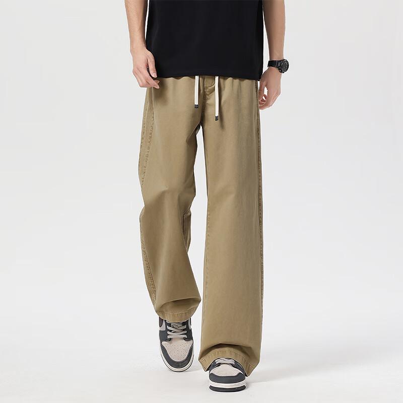 VUUG Men's Pure Cotton Loose Straight Leg Cargo Pants
