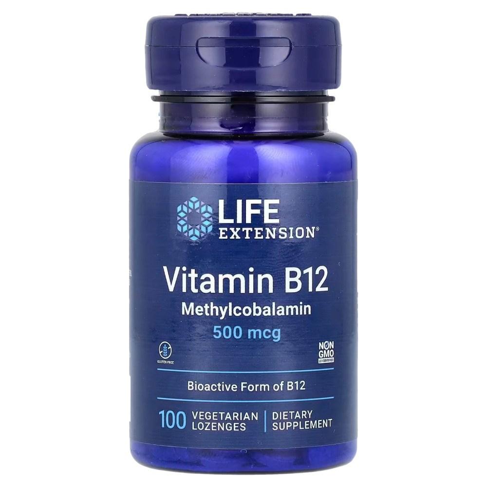 Life Extension Vitamin B12 Methylcobalamin 500mcg 100 Capsules 4 pcs