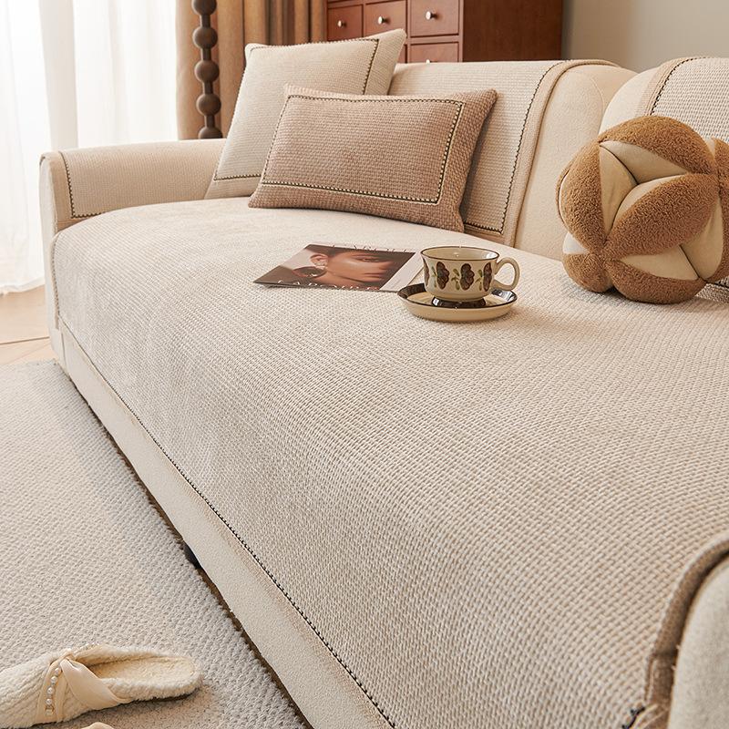 Breathable Sofa Cover Skin Friendly Comfortable Thickened Edge Wrapped Sofa Cushion Cover Anti Slip Suitable for All Seasons