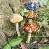 4Pcs Cute Ceramic Pottery Mushroom Model Yard Garden Statues Decor Ornament