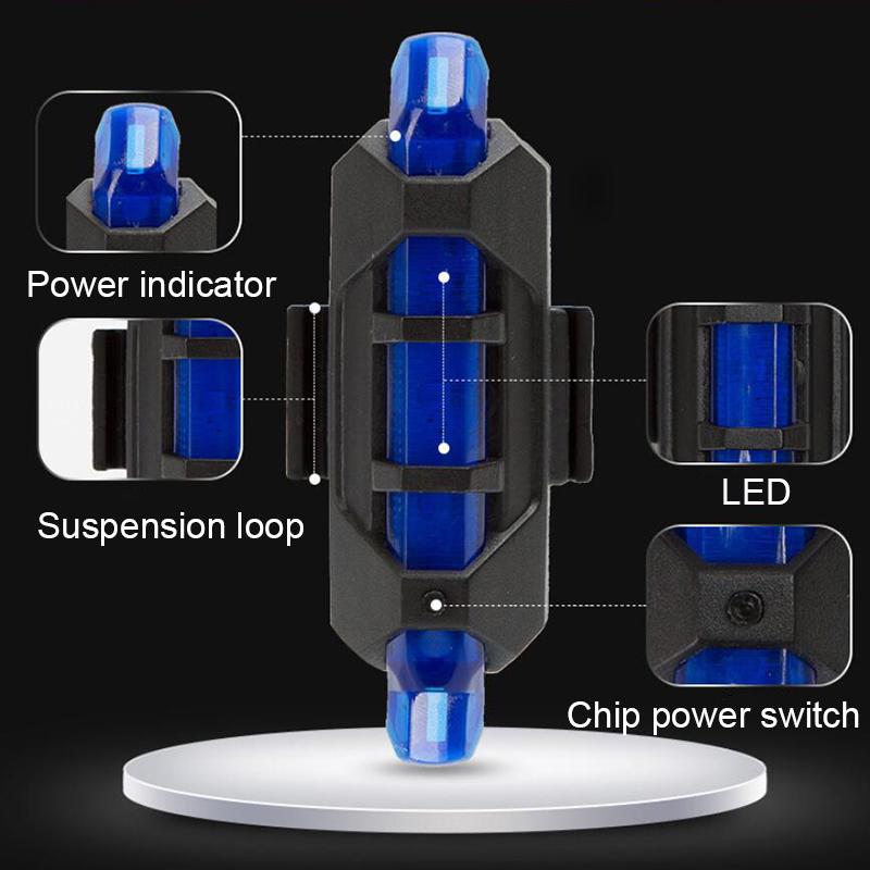 Велосипедный передний задний светодиодный фонарь безопасности велосипедный USB перезаряжаемый задний предупреждающий фонарь