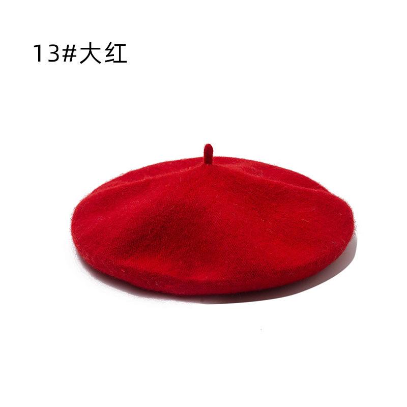 Woolen Beret Women's Autumn and Winter Vintage Versatile Fashion British Bud Painter Hat Tide