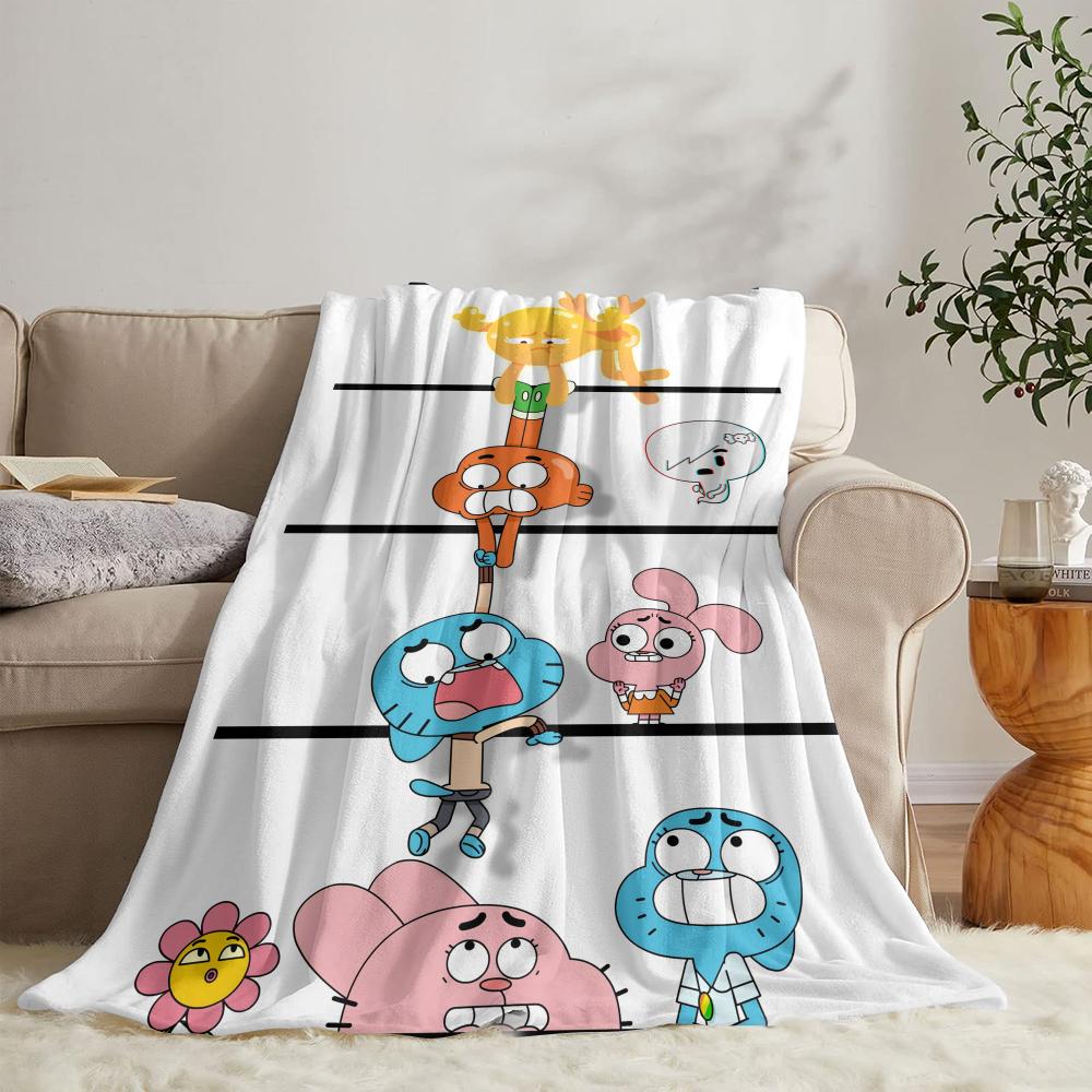 GUOYU Blanket The Aamazing World Of Gumballs Throw Soft Flannel Throw Summer Blanket Lightweight Cozy Nap Blanket for Sofa Bed Travel