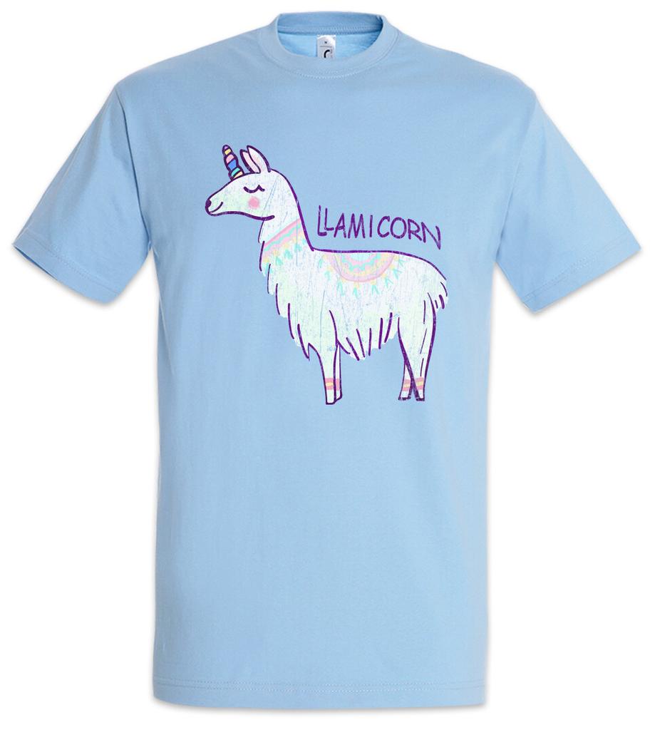 LLamicorn T-Shirt Mens Womens Tees Top Unicorn Fun Rainbow Fairytale Lama Horn Geek Nerd