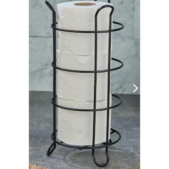 Черная круглая подставка Резервный многоцелевой держатель бумаги для туалета - черный круглый