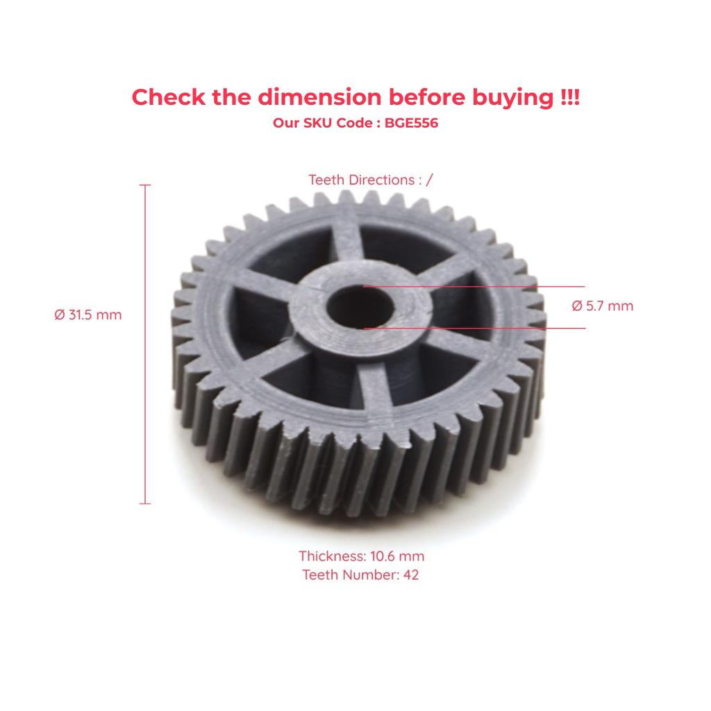 BROSS BGE556 Power Seat Adjustment Motor Gear 42-Teeth for Porsche Cayenne  Outer Diameter: 31.84 Mm Hole Diameter:7 Mm