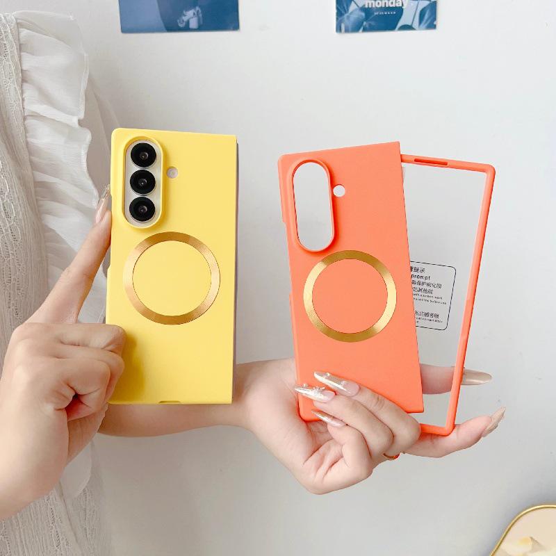 Чехол для Samsung Z Fold7: Переливающийся магнитный чехол-кольцо, ударопрочный, с защитной пленкой для экрана