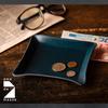 Am de Mas Small Item Tray, Tochigi Leather, Genuine Leather, Made in Japan, Tabletop, Accessories, Handmade, Simple, Lightweight, TY-006 (O Blue)