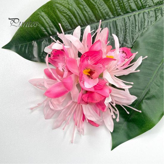 Заколка для волос в форме цветка женская летняя заколка для волос сбоку 3D-заколка для волос в форме цветка для повседневной носки на различные случаи жизни