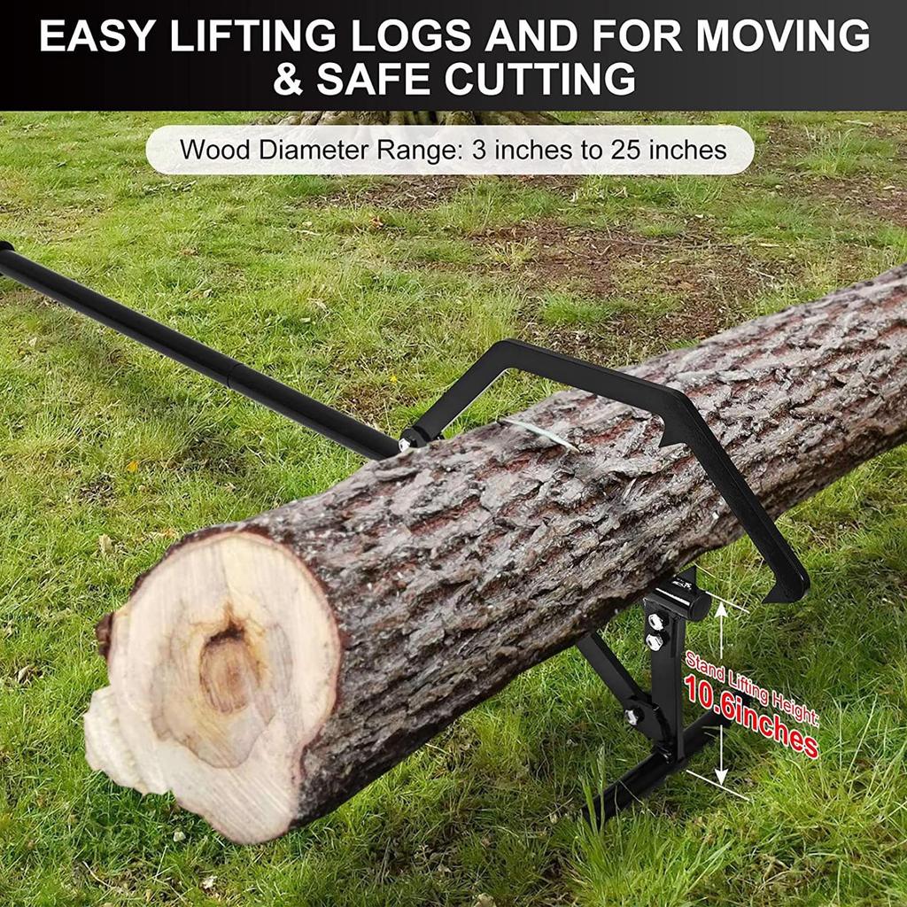 51in Log Lifter Adjusting Tilt Hook Rubber Non Slip Handle Log Wood Roller Lifter Jack for Farm Log Jack Log Wood Roller Lifter