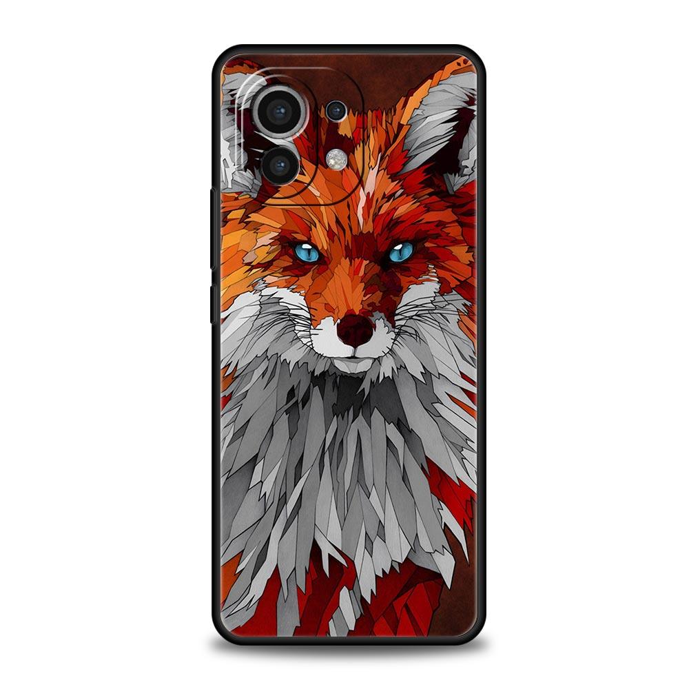 Милый Мультяшный Животный Лис Чехол для Телефона Для Xiaomi Poco X3 NFC M3 M4 F4 X4 Pro 5G F3 GT Mi 12 11T 10 9T 10T Lite 11 Ultra Черный Чехол