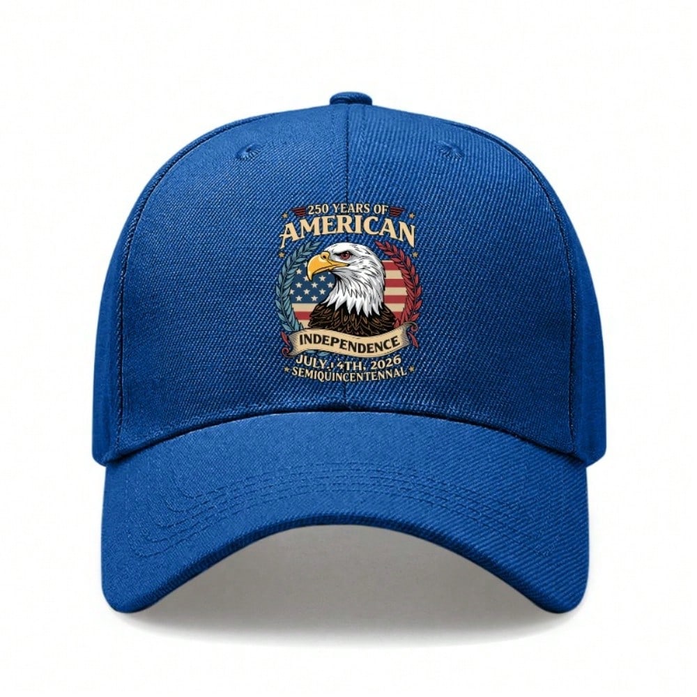 [Patriotic Baseball Cap] 250Th Anniversary USA Eagle Print Polyester Adjustable Hat Breathable Casual Outdoor Sports Independence Day Gift Unisex