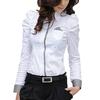 Women Office White Blouse Lady's Formal Button Down Shirt Long Sleeve Shirt Tops Blouse